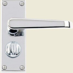 Victorian Straight Lever Polished Chrome Privacy Handles