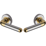 Vienna Lever On Rose Door Handles Polished Chrome Brass