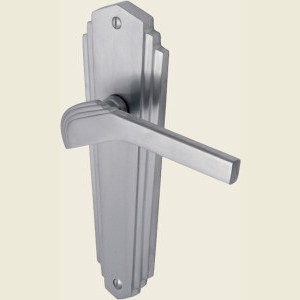 Waldorf Satin Chrome Bathroom Lock Handles