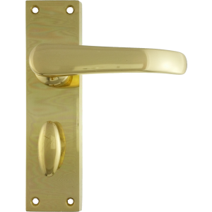 Windsor Bathroom Lock Door Handle Polished Brass
