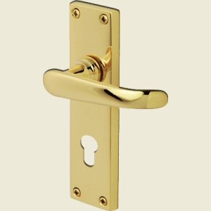 Windsor Polished Brass Euro Lever Lock Handle