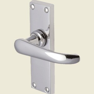 Windsor Polished Chrome Lever Latch Handle on Short Plate