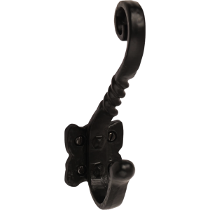 142mm Tudor Hat Coat Hook Black Antique