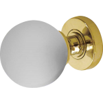 JH5204 Polished Brass Frosted Glass Ball Door Knob Set