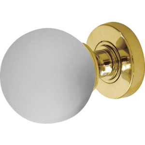 JH5204 Polished Brass Frosted Glass Ball Door Knob Set