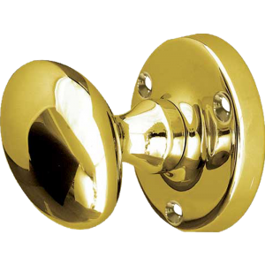 JV34B Polished Brass Oval Door Knob Set