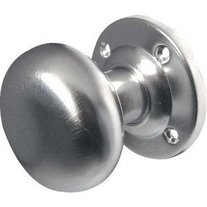 JV35B Satin Chrome Mushroom Door Knob Set