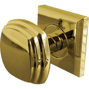 JV74 Polished Brass Square Door Knob Set