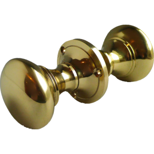 Rim Lock Door Knob Set Polished Brass