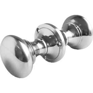Rim Lock Door Knob Set Polished Chrome