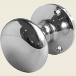 JV35B Polished Chrome Mushroom Door Knob Set