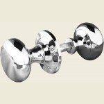 JV176A Polished Chrome Mushroom Rim Knob Door Knob Set