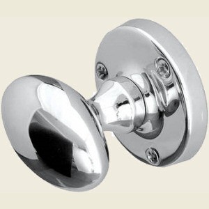 JV34 Architectural Quality Polished Chrome Oval Door Knob Set
