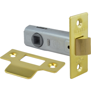  64mm Long Tubular Mortice Door Latch Polished Brass