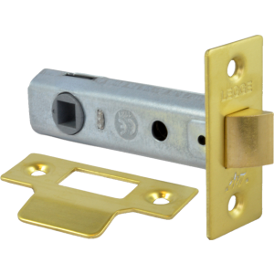  80mm Long Tubular Mortice Door Latch Polished Brass