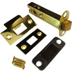  98mm Double Sprung Tubular Mortice Latch Polished Brass