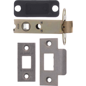  81mm Double Sprung Tubular Latch Distressed Silver