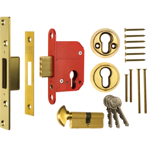67mm ERA British Standard Euro Cylinder Deadlock Polished Brass