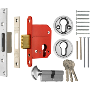 67mm ERA British Standard Euro Cylinder Deadlock Polished Chrome