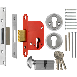 67mm ERA British Standard Euro Cylinder Deadlock Satin Chrome