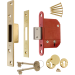 67mm 5 lever BS Fortress Deadlock Polished Brass