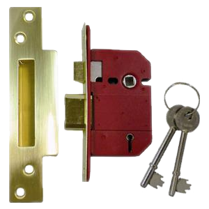  65mm Fortress BS 5 Lever Mortice Sashlock Brass