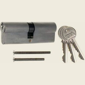 Euro Profile Double Cylinder Lock Satin Silver