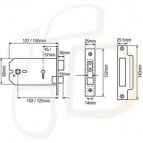 150mm Horizontal Sashlock Satin Chrome