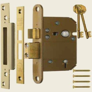 3 Inch 5 Lever Fortress BS Mortice Sashlock Brass