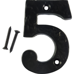5 Black Antique Number Five
