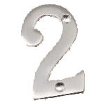 2 Polished Chrome Number Two Door Numeral