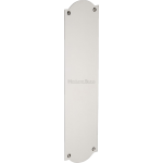 30cm Shaped Finger Plate Door Push Polished Nickel