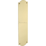 30cm Shaped Finger Plate Door Push Satin Brass