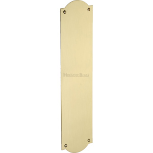 30cm Shaped Finger Plate Door Push Satin Brass
