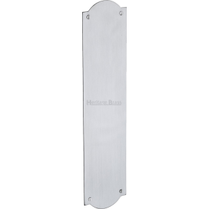 30cm Shaped Finger Plate Door Push Satin Chrome