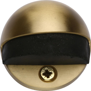 Oval Shielded Floor Mounted Door Stop Satin Brass