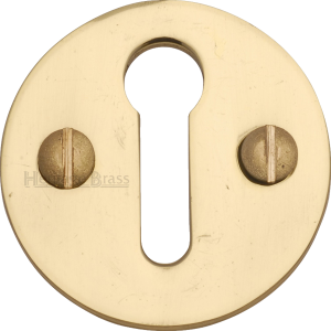 32mm Round Open Keyhole Escutcheon Polished Brass