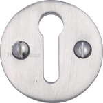 32mm Round Open Keyhole Escutcheon Satin Chrome