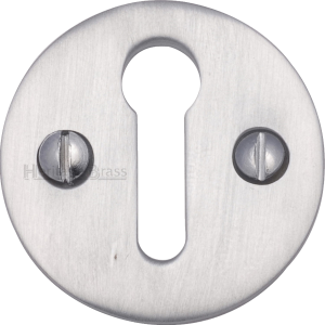32mm Round Open Keyhole Escutcheon Satin Chrome
