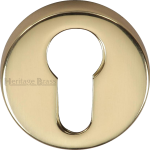 45mm Round Euro Profile Lock Escutcheon Polished Brass