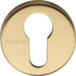 45mm Round Euro Profile Lock Escutcheon Satin Brass