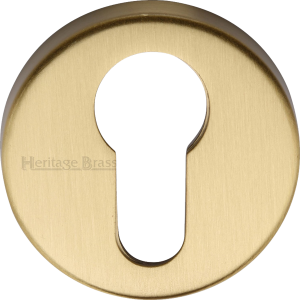 45mm Round Euro Profile Lock Escutcheon Satin Brass