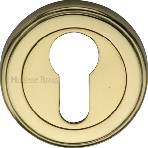 50mm Round Euro Profile Lock Escutcheon Polished Brass