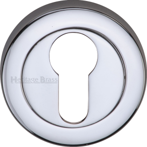 53mm Round Euro Profile Lock Escutcheon Polished Chrome