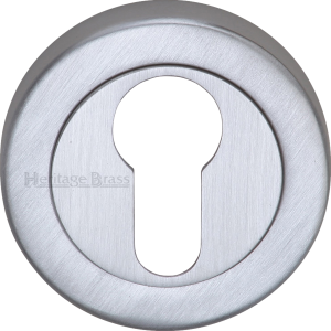 53mm Round Euro Profile Lock Escutcheon Satin Chrome