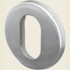 Oval Profile Lock Escutcheon Brushed Stainless Steel