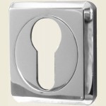 Square Chamfered Edge Polished Chrome Euro Profile Escutcheon