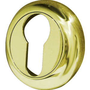 Projected Bevelled Edged Polished Brass Euro Profile Escutcheon