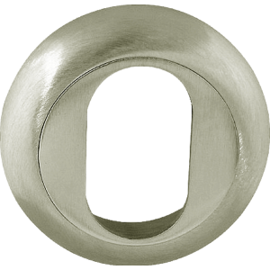 Projected Bevelled Edged Satin Nickel Oval Profile Escutcheon