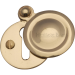 33mm Round Covered Keyhole Escutcheon Polished Brass